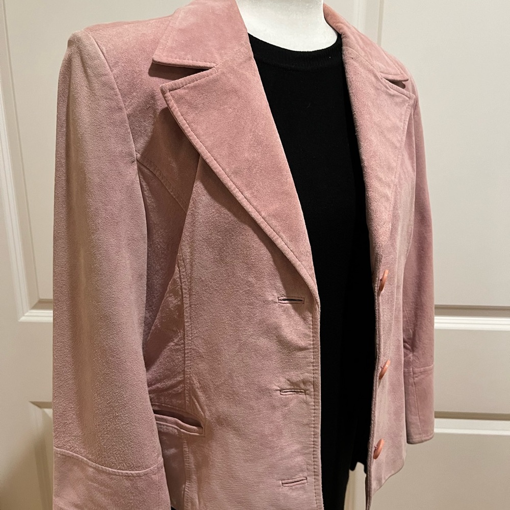 JOHN PAUL RICHARD “Uniform” Women’s Pink Suede Leather Jacket.